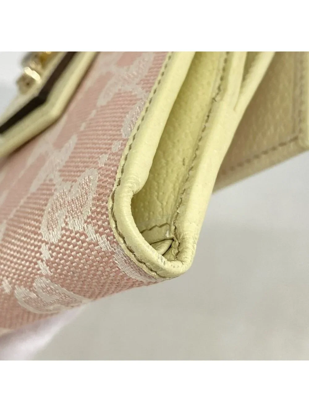 ★SOLD★ Gucci Wallet GG Canvas Abbey Pink Champagne Gold - Picture 5 of 8